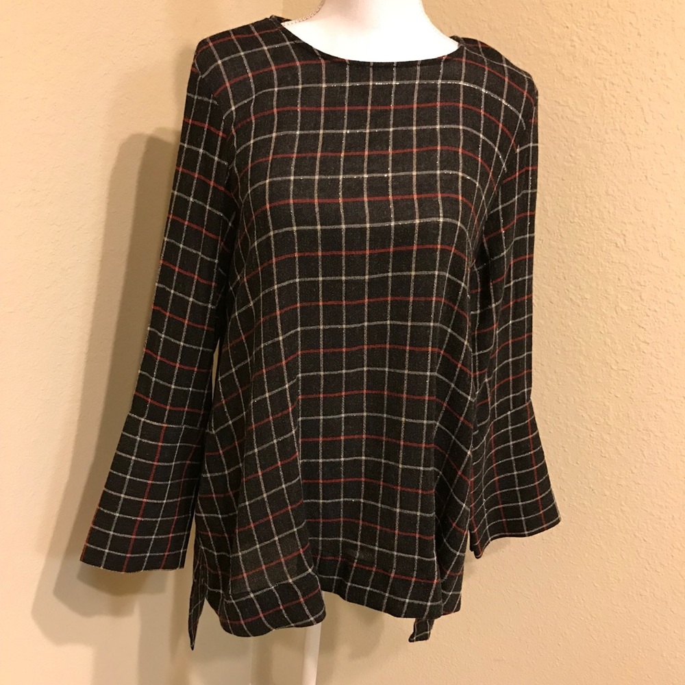 NWT ZARA Plaid Dress-Shirt Size S/M